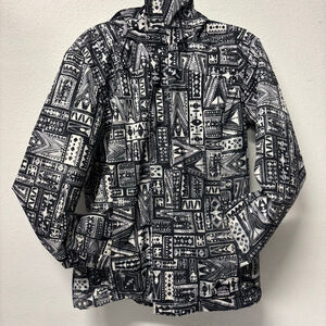 Women's Large O'Neill Ski & Snow Jacket, Black & White Aztec Pattern